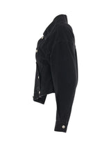 Twisted Asymmetric Denim Jacket in Black