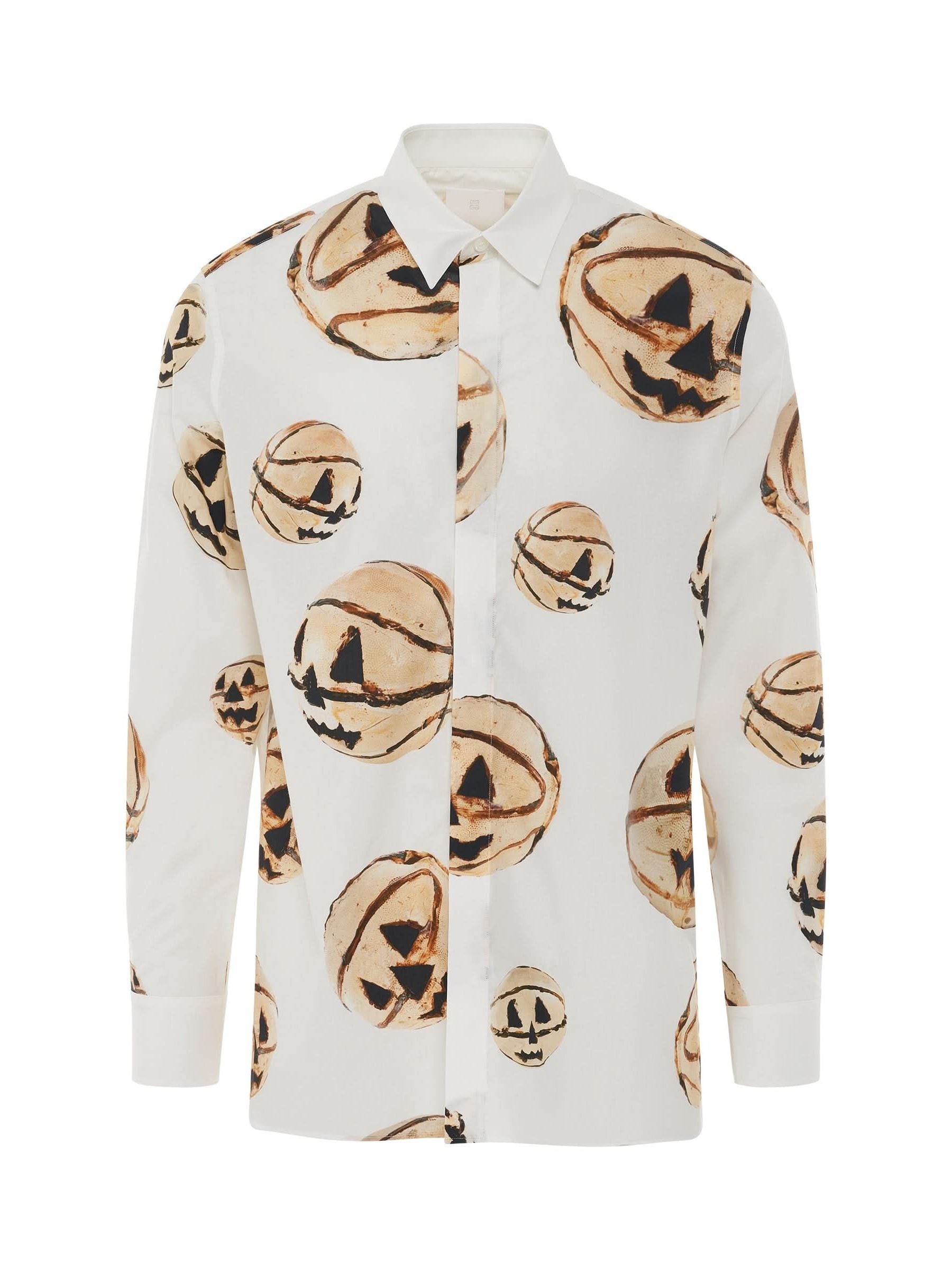 Boxy Fit Print Shirt in White/Yellow