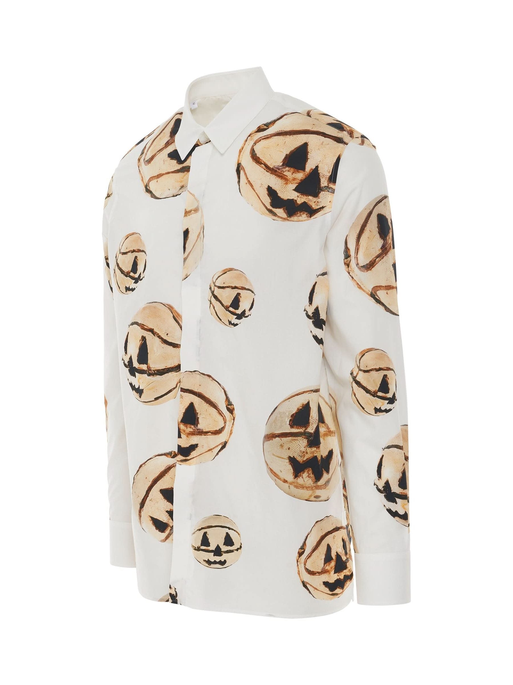 Boxy Fit Print Shirt in White/Yellow