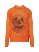 Mixmat Crewneck Print Sweater in Pumpkin