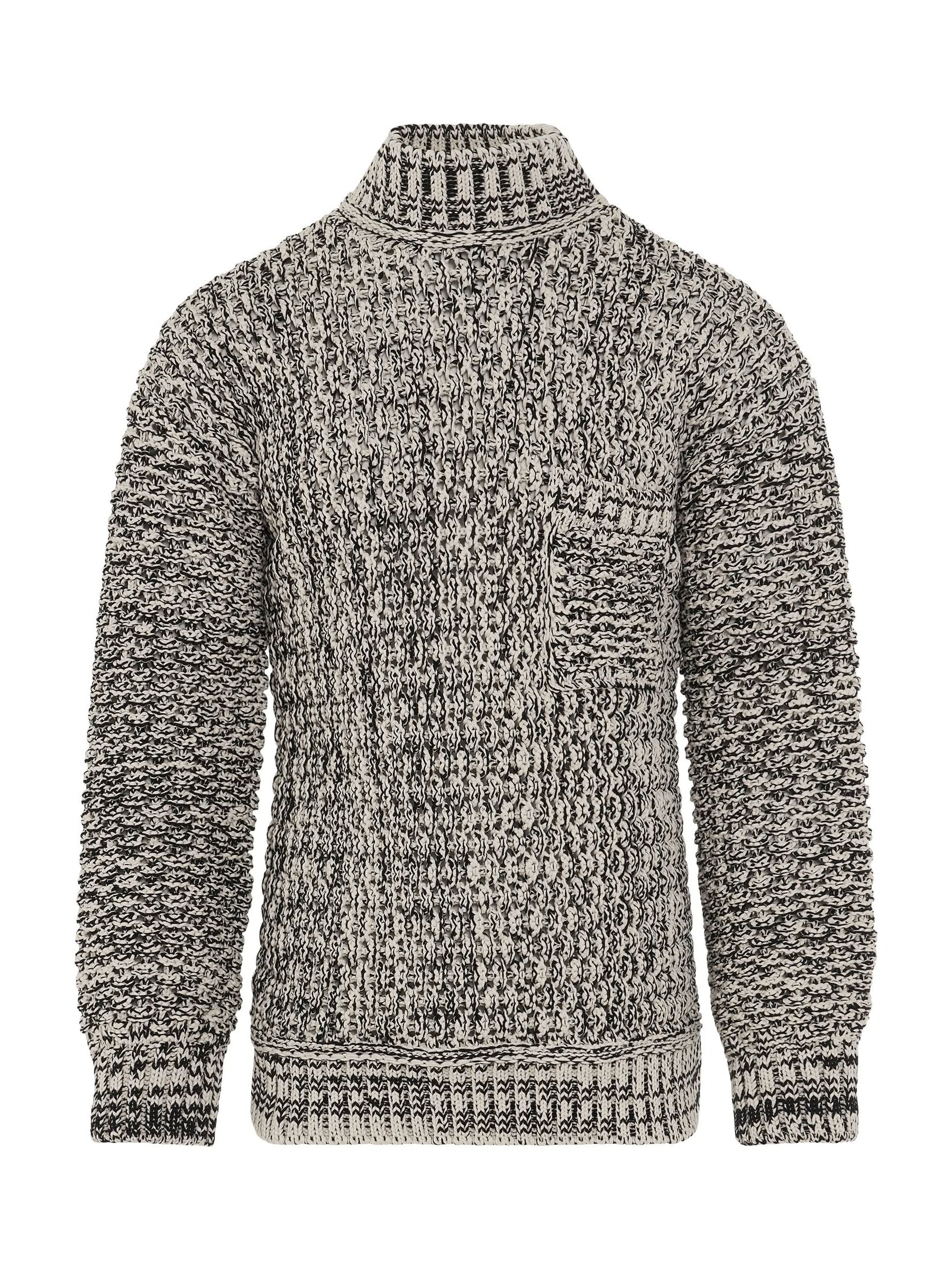 Jacquard Crewneck Knit in Black