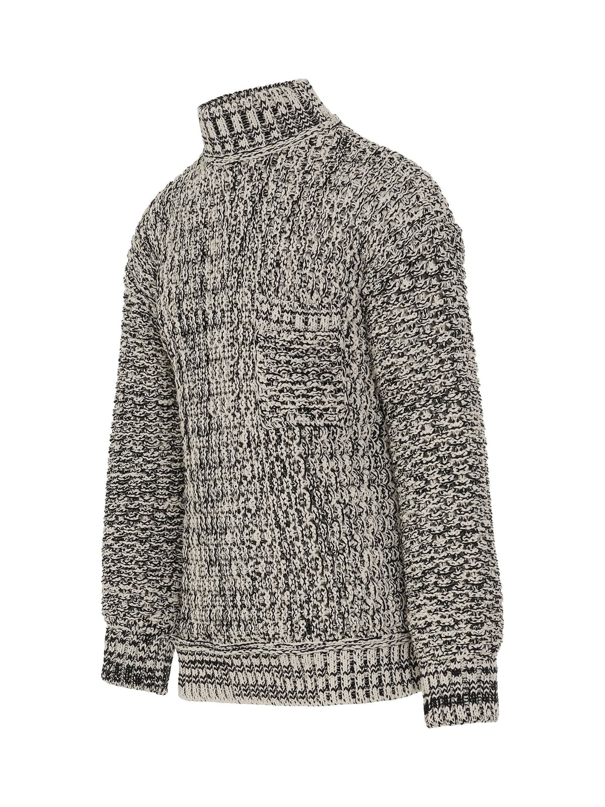 Jacquard Crewneck Knit in Black