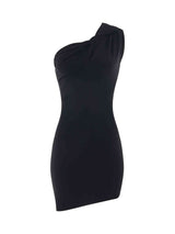 Asymmetrical Mini Dress in Black