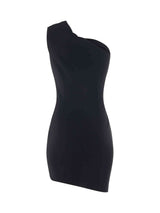 Asymmetrical Mini Dress in Black