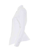 Peplum Long Sleeve Shirt in White