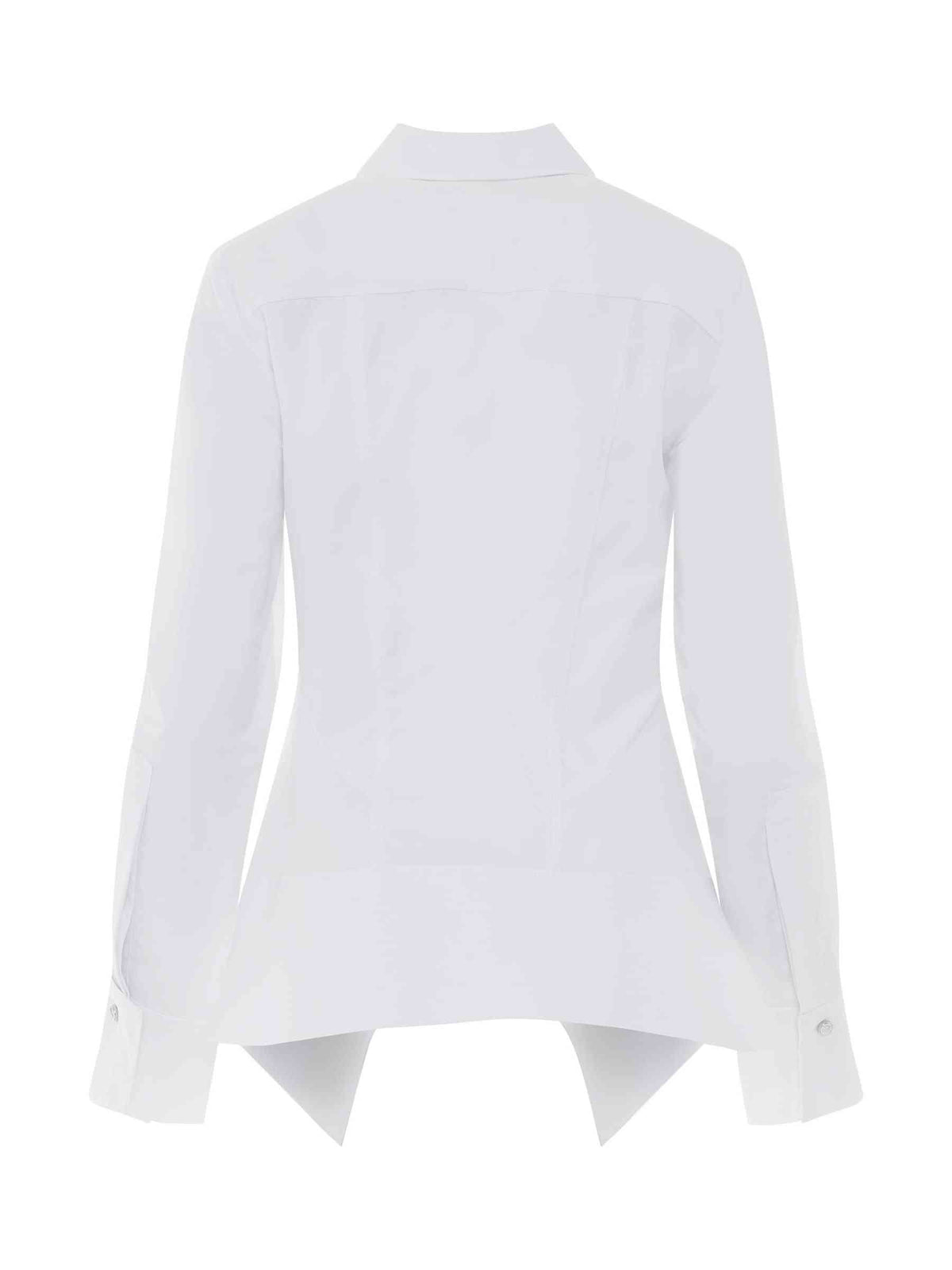 Peplum Long Sleeve Shirt in White