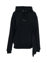 Side Eyelet Bandanas Hoodie in Black