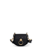Small Tess Bag in Shiny & Suede Calfskin in Black
