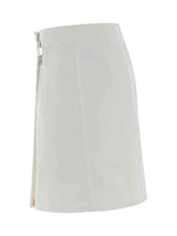 Padlock Mini Denim Skirt in White