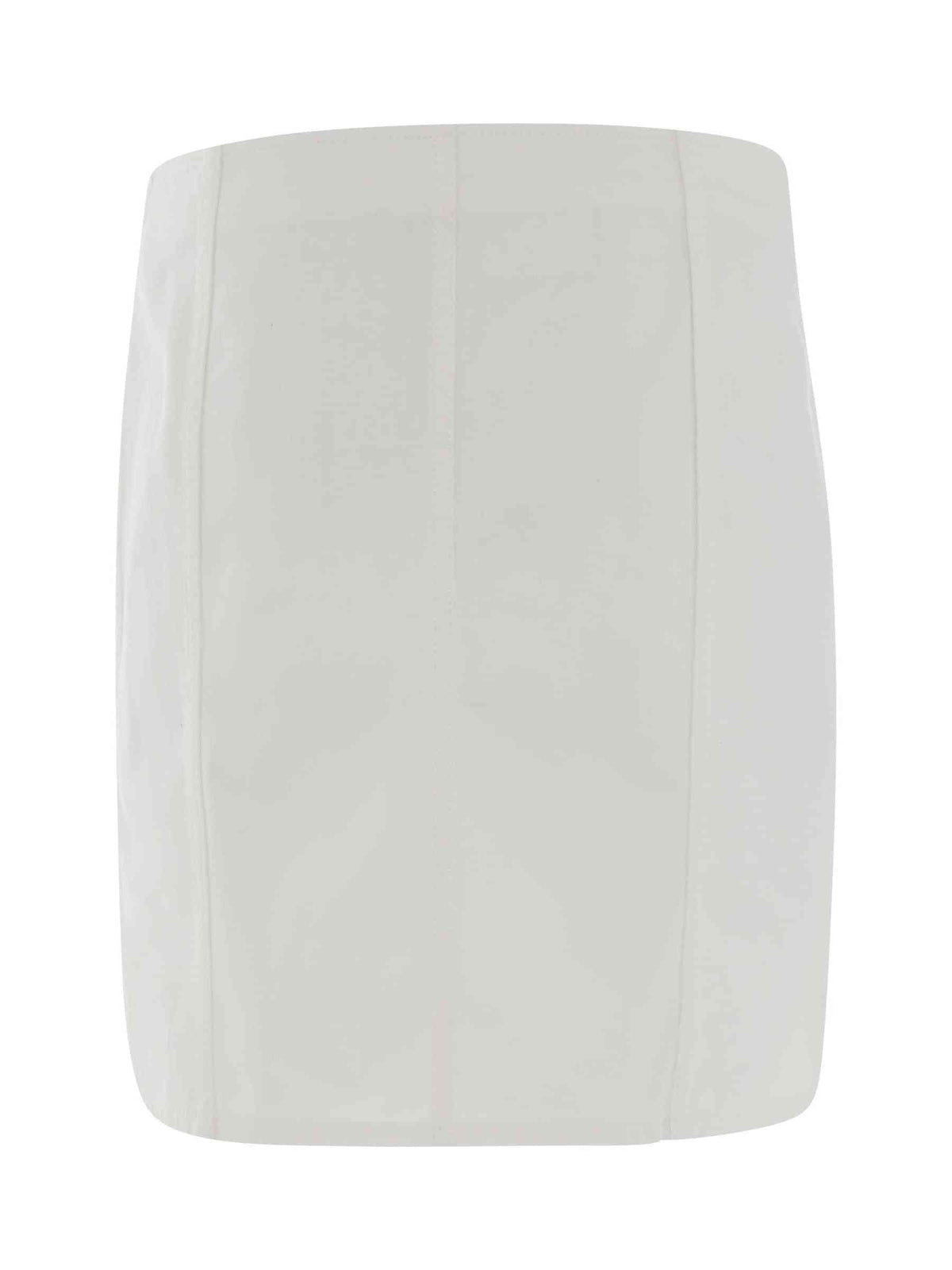Padlock Mini Denim Skirt in White