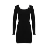 Bold Long Sleeve Dress in Black/White