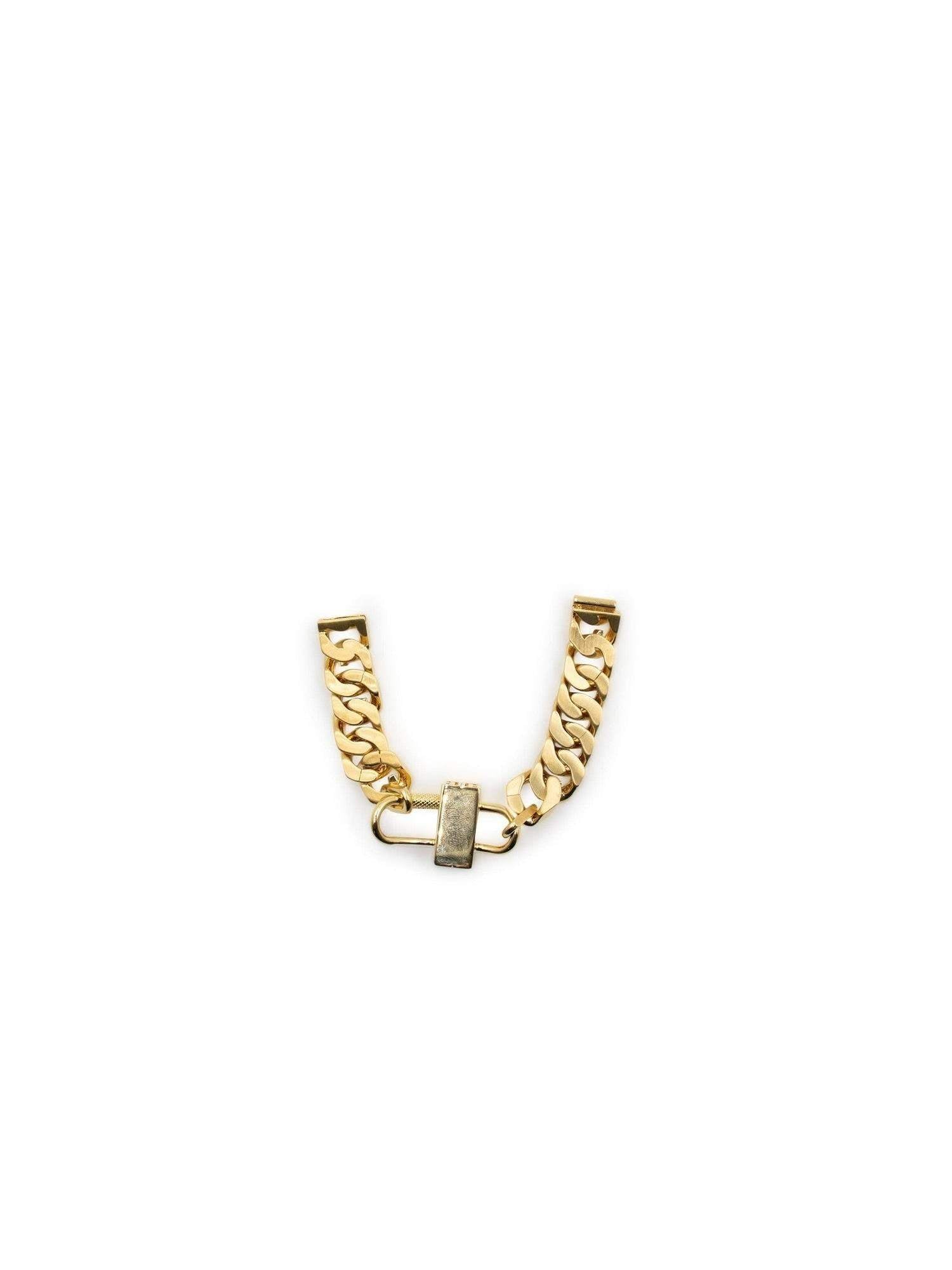 G Chain Gold Lock Small Bracelet in Gold